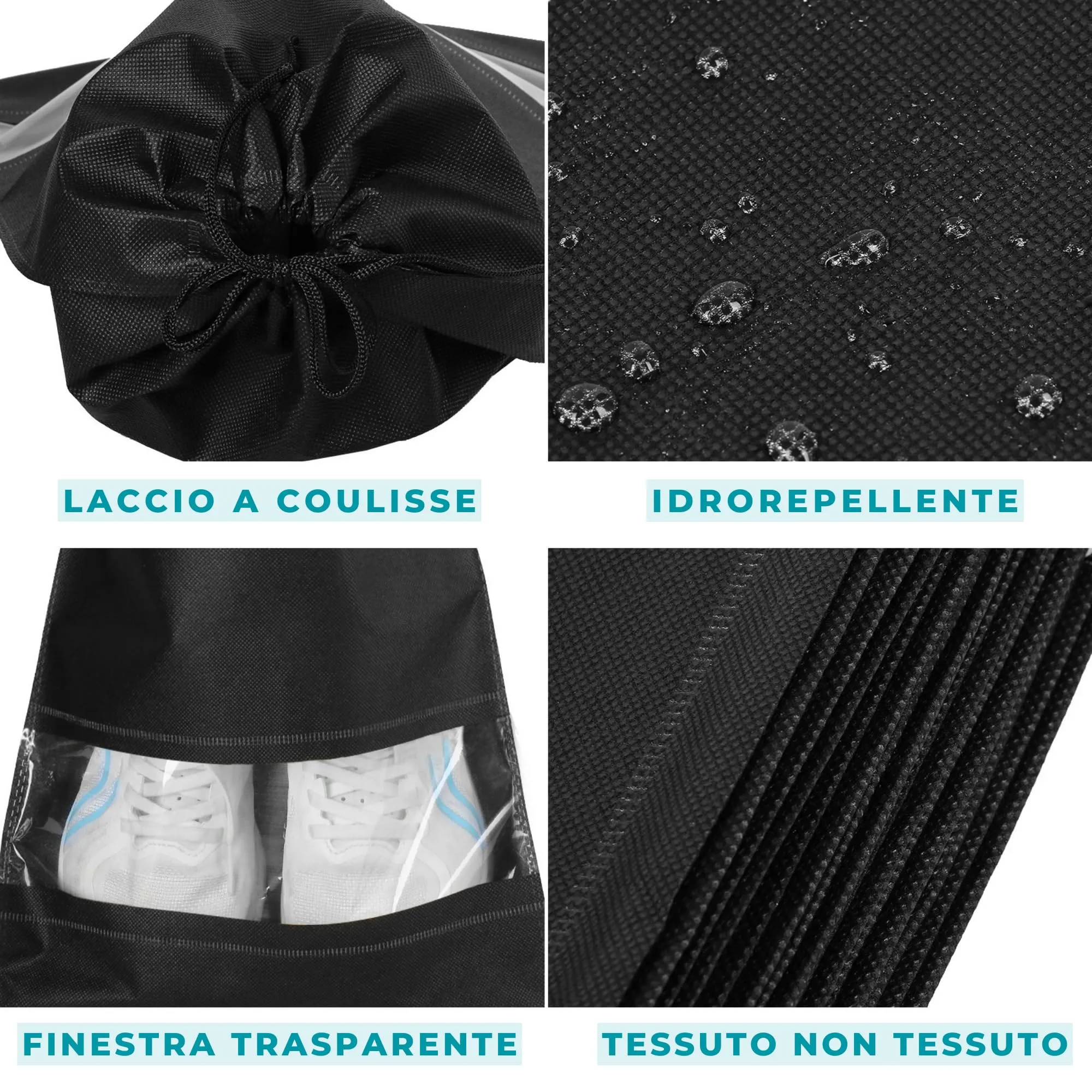 Welsberg 10 Borsa per Scarpe da Viaggio, Sacchetti per Calzature, 32x44 cm - immagine 4
