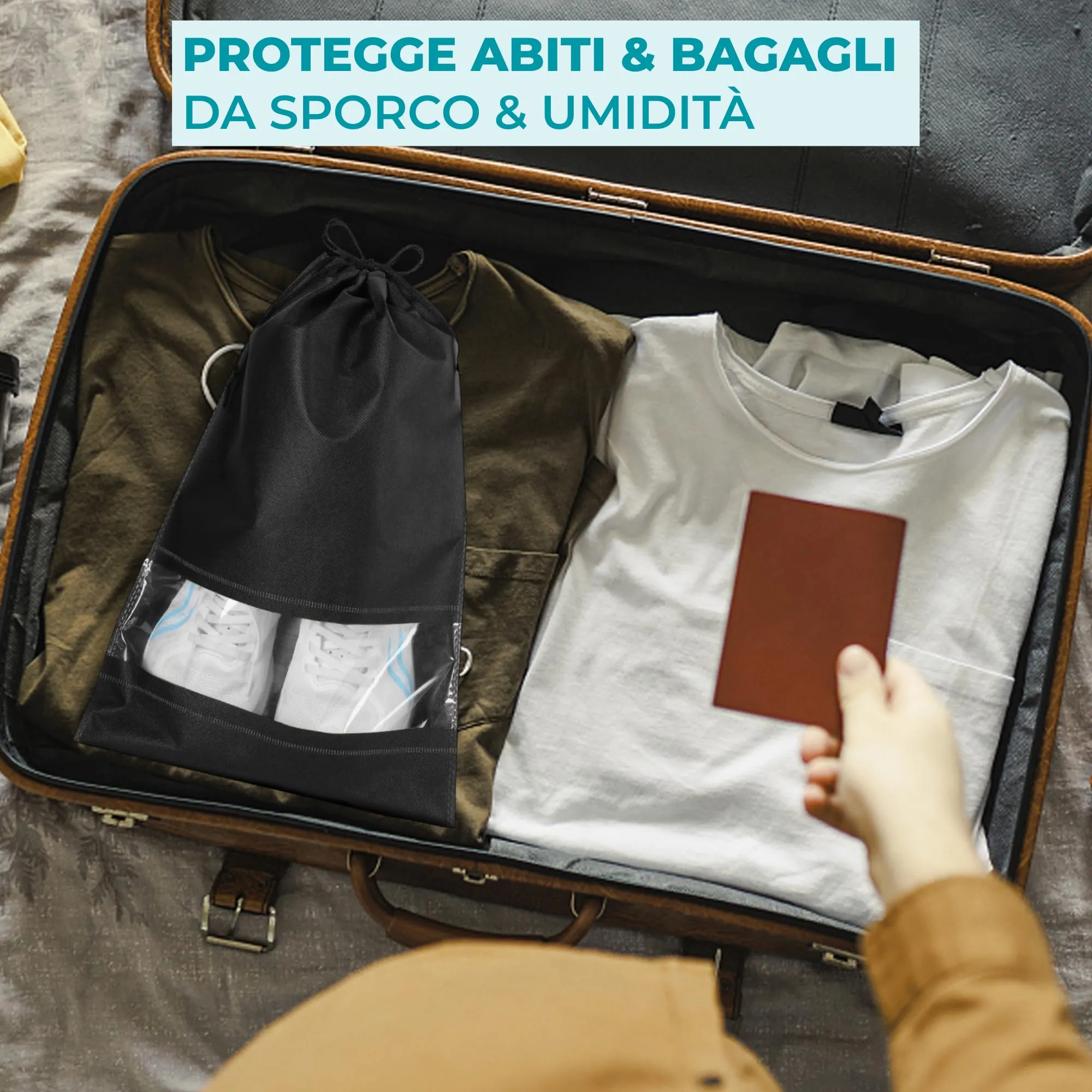 Welsberg 10 Borsa per Scarpe da Viaggio, Sacchetti per Calzature, 32x44 cm - immagine 5