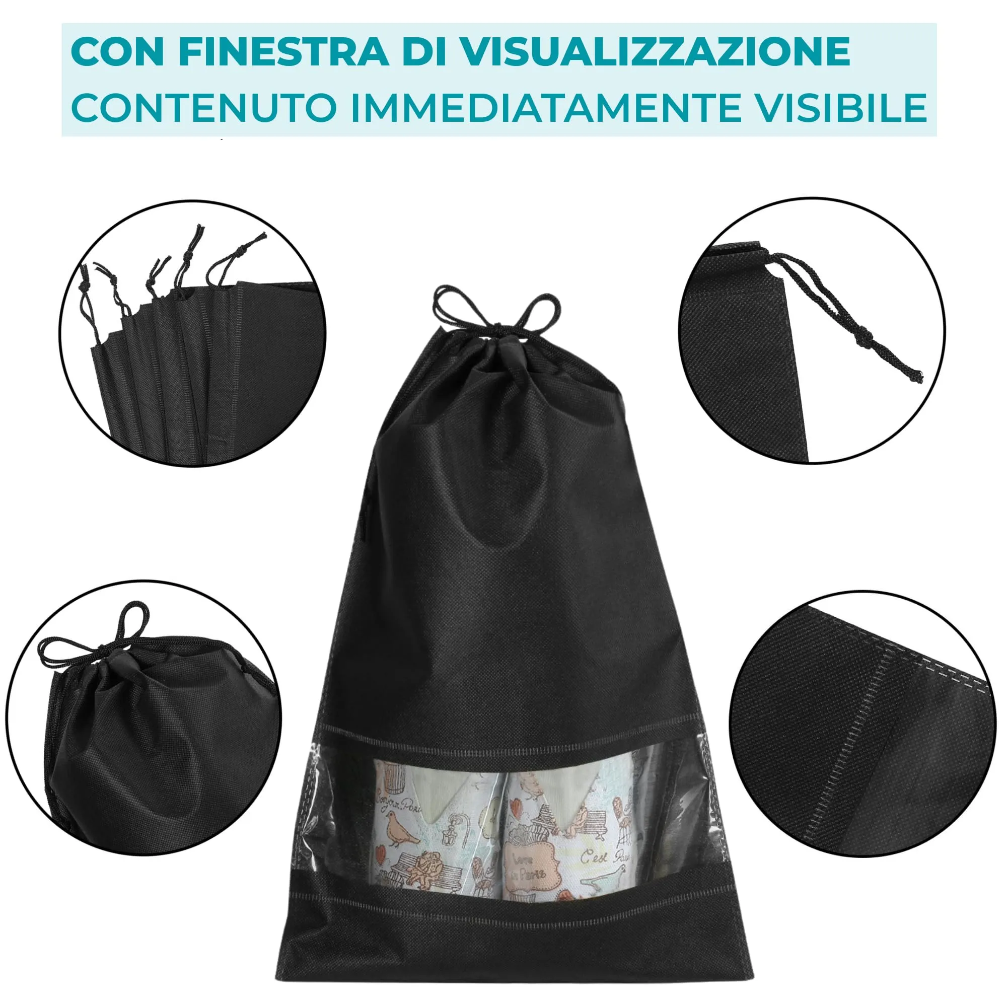 Welsberg 10 Borsa per Scarpe da Viaggio, Sacchetti per Calzature, 32x44 cm - immagine 7