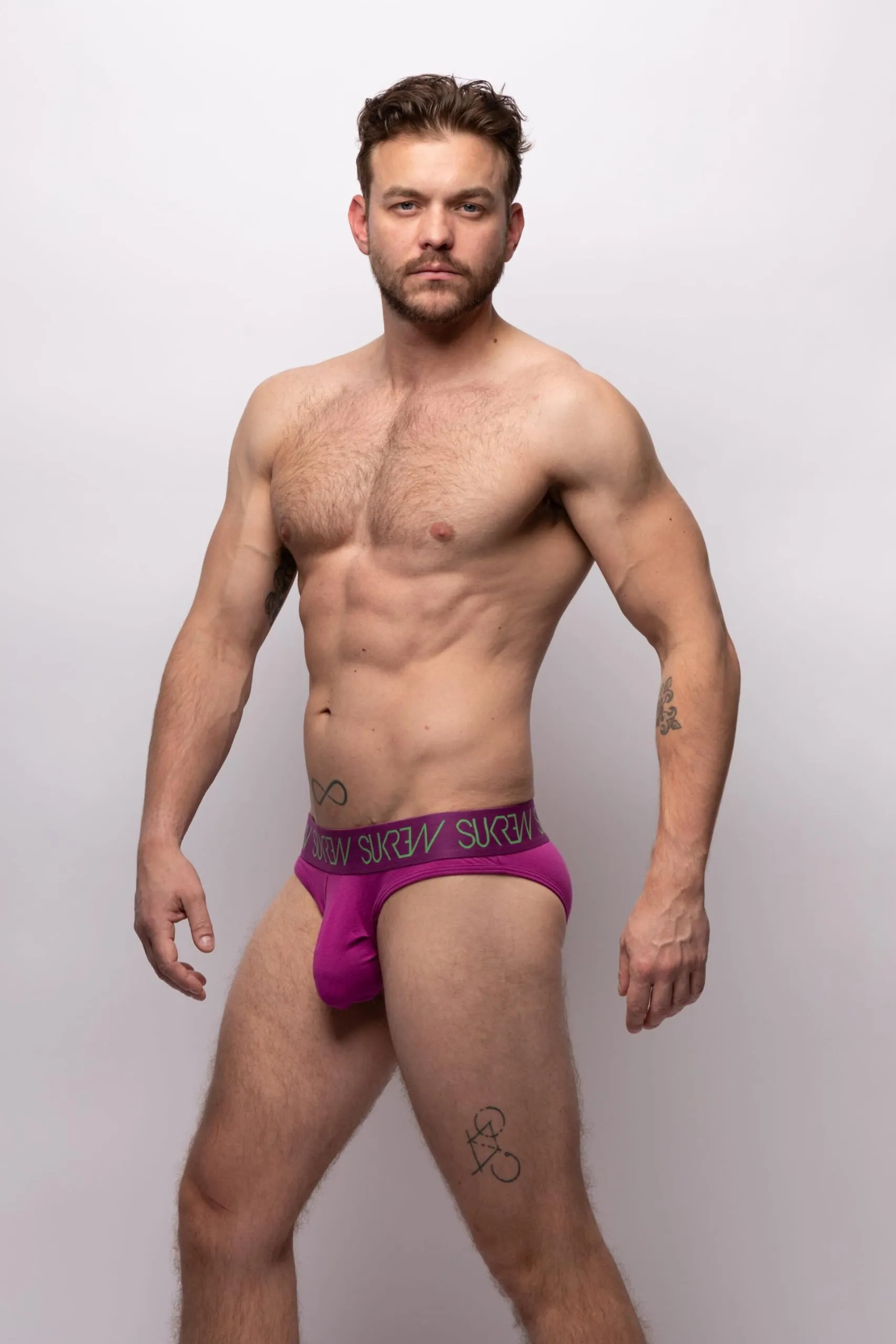 SUKREW - Intimo da Uomo Slips - Classic Brief Deep Purple - 1x Taglia S - immagine 3