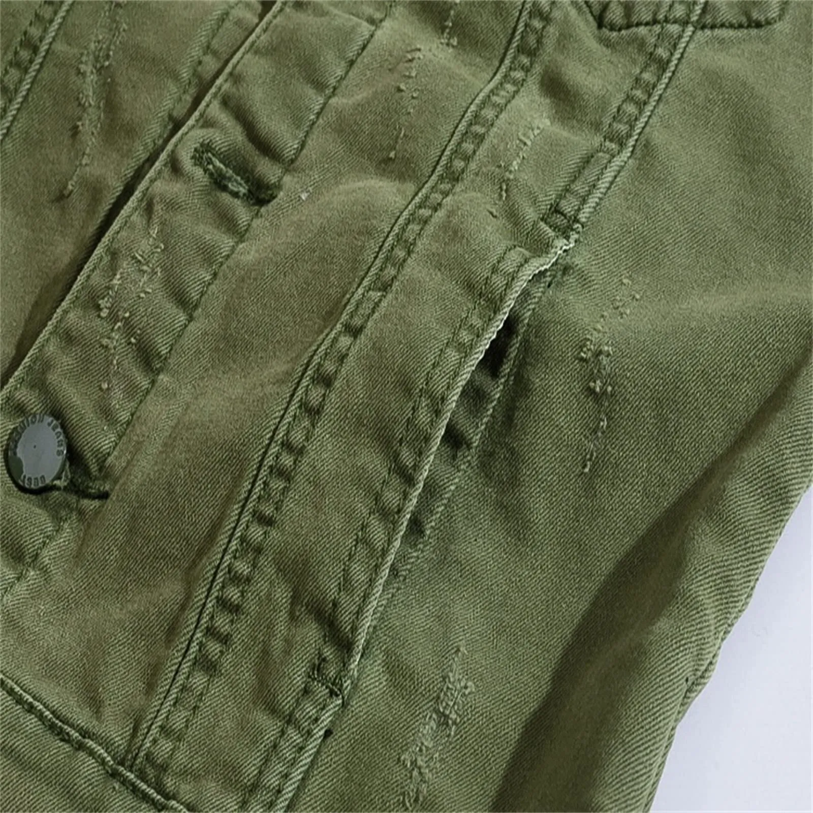 Gilet in jeans da uomo, mimetico, per il tempo libero, per fotografo, senza maniche, per attività all'aria aperta, campeggio, multi-tasca, senza maniche, gilet in jeans, G verde., XL - immagine 6