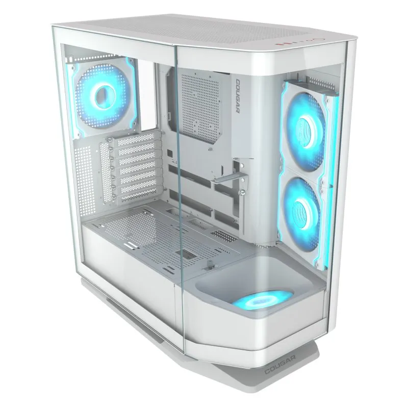 Cougar FV270 RGB Torre in vetro temperato curvo ATX/EATX/GPU da 420 mm/Pannello USB-C Bianco - immagine 1