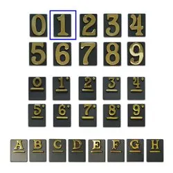 Numero civico "1" (60x80mm) SERIE ANTICA Grigio ghisa e Ottone Lucido 50NC 1 VRGH - immagine 1