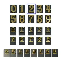 Numero civico "2" (60x80mm) SERIE ANTICA Grigio ghisa e Ottone Lucido 50NC 2 VRGH - immagine 1