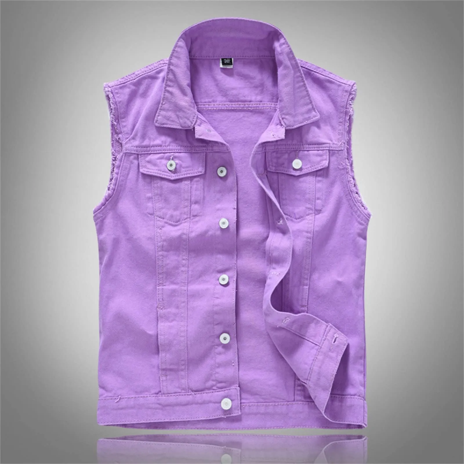 Gilet in jeans da uomo, mimetico, per il tempo libero, per fotografo, senza maniche, per attività all'aria aperta, campeggio, multi-tasca, senza maniche, gilet in jeans, G viola., 5XL - immagine 2