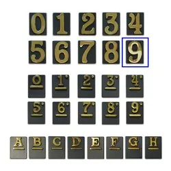 Numero civico "9" (60x80mm) SERIE ANTICA Grigio ghisa e Ottone Lucido 50NC 9 VRGH - immagine 1