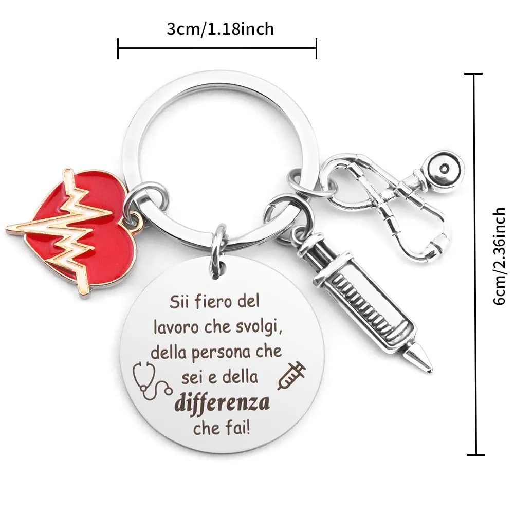 Portachiavi Infermiera,Regalo Infermiera Accessori Infermiera,Idee Regalo Infermieri Regali Infermiera Divertenti,Regali per Laurea Natale Infermieristica,Portachiavi Infermiere Personalizzato - immagine 2