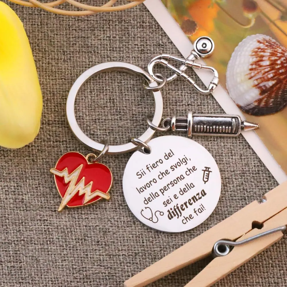 Portachiavi Infermiera,Regalo Infermiera Accessori Infermiera,Idee Regalo Infermieri Regali Infermiera Divertenti,Regali per Laurea Natale Infermieristica,Portachiavi Infermiere Personalizzato - immagine 3