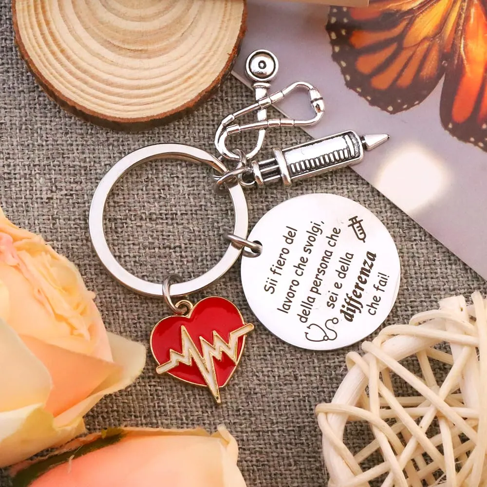 Portachiavi Infermiera,Regalo Infermiera Accessori Infermiera,Idee Regalo Infermieri Regali Infermiera Divertenti,Regali per Laurea Natale Infermieristica,Portachiavi Infermiere Personalizzato - immagine 4