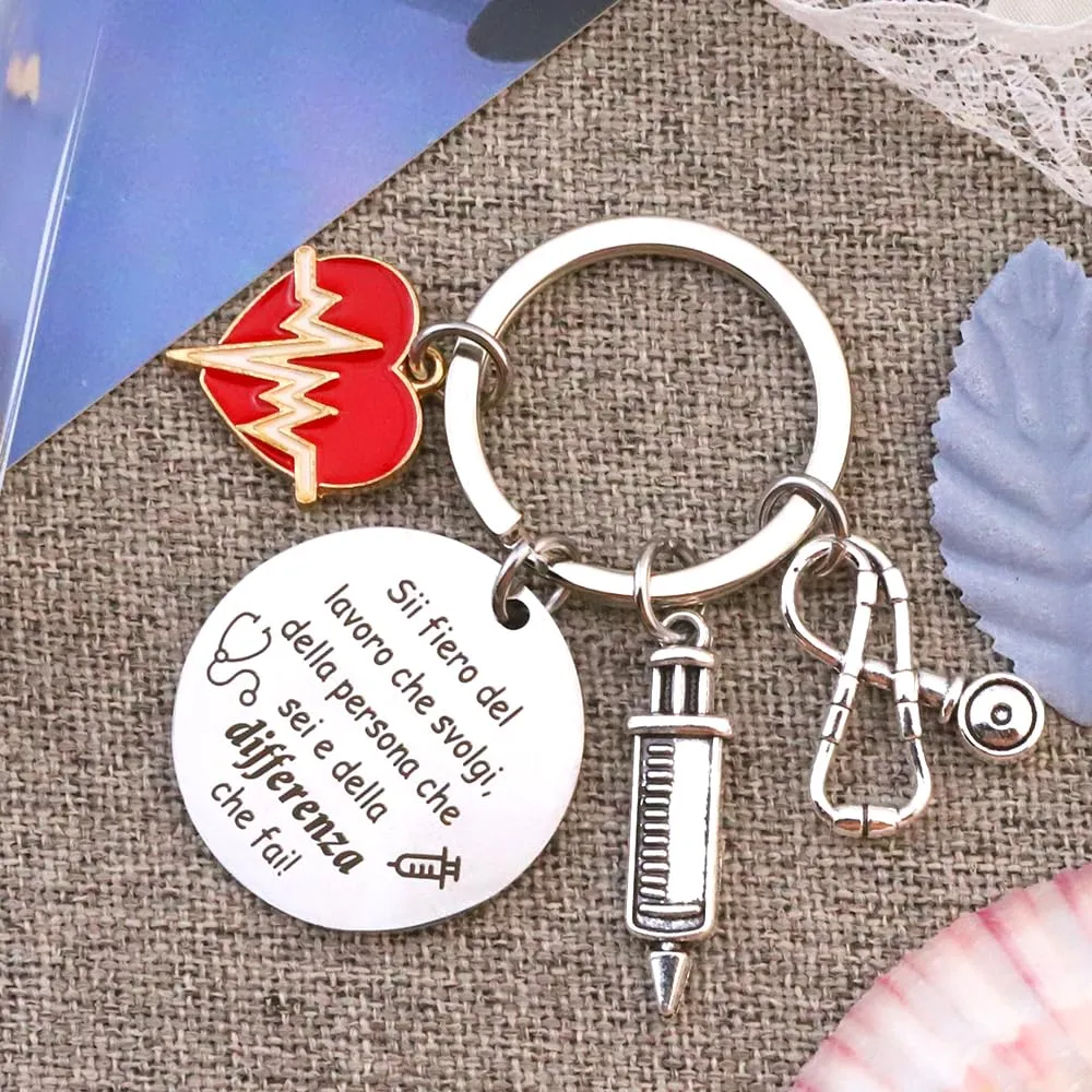 Portachiavi Infermiera,Regalo Infermiera Accessori Infermiera,Idee Regalo Infermieri Regali Infermiera Divertenti,Regali per Laurea Natale Infermieristica,Portachiavi Infermiere Personalizzato - immagine 5