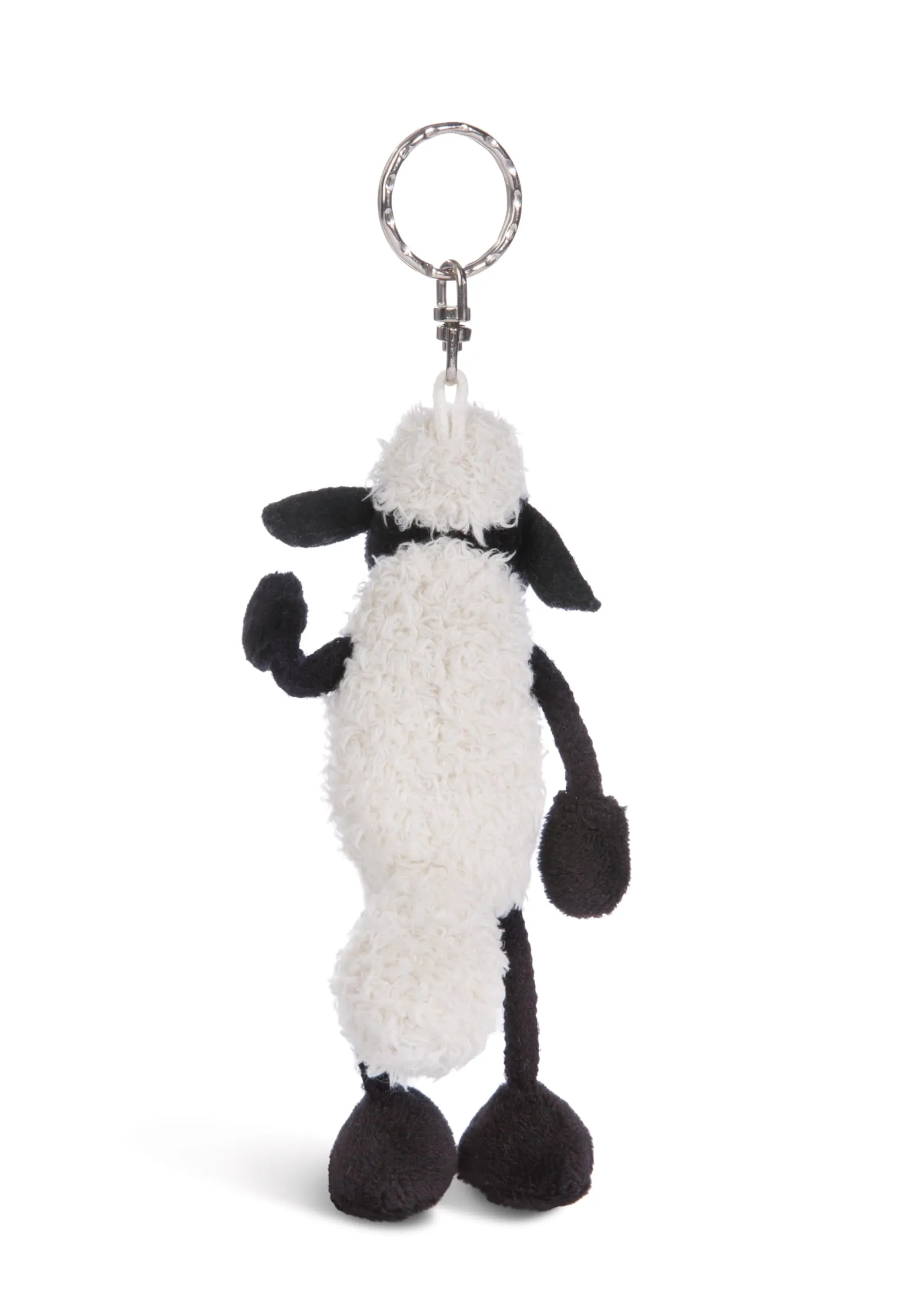 NICI Portachiavi pecora Shaun 10 cm bianco - Dolcissimo ciondolo sostenibile a forma di animale con anello per cordini e pendenti - immagine 3