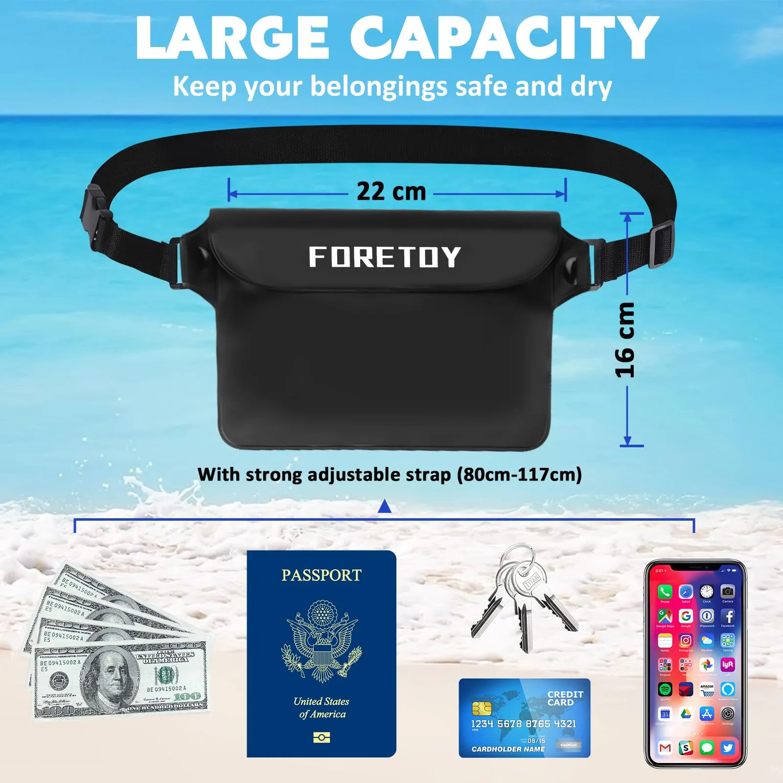 Borsa Impermeabile Mare & Custodia Impermeabile Smartphone, Sacca Stagna - immagine 6