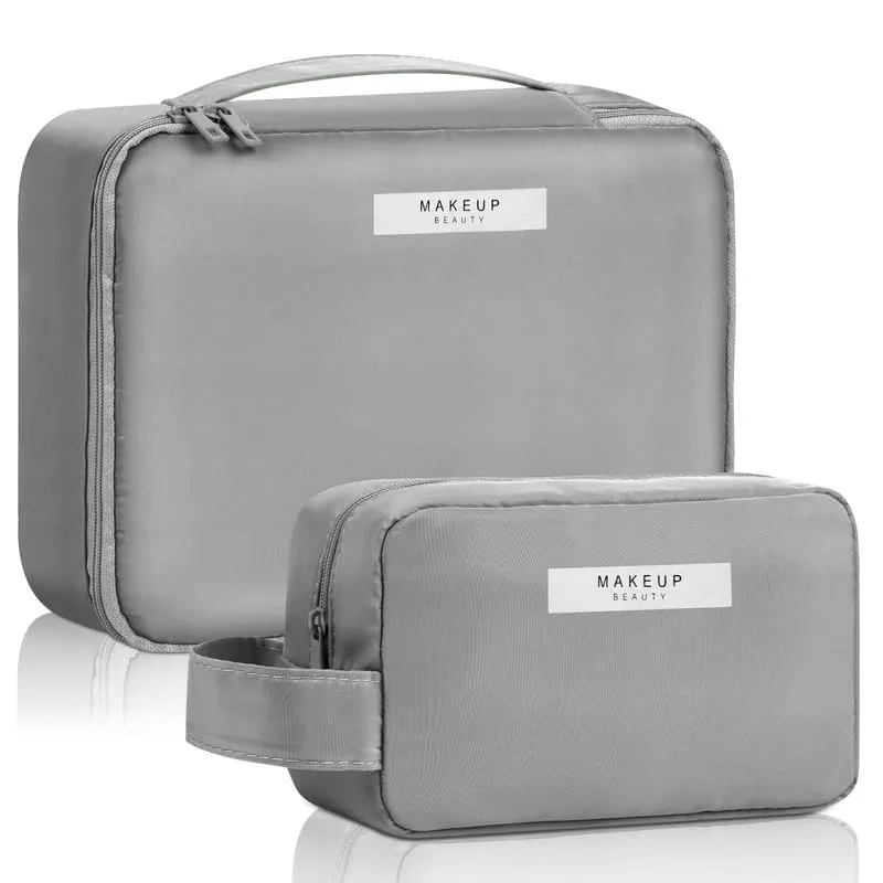 Aucuu Beauty Case Donna, Beauty Case da Viaggio, Organizer Cosmetici, Porta Trucchi da Viaggio con Double Face Tascabile, Trousse da Viaggio, Borsa da Toilette per Viaggio/All'aperto - immagine 8