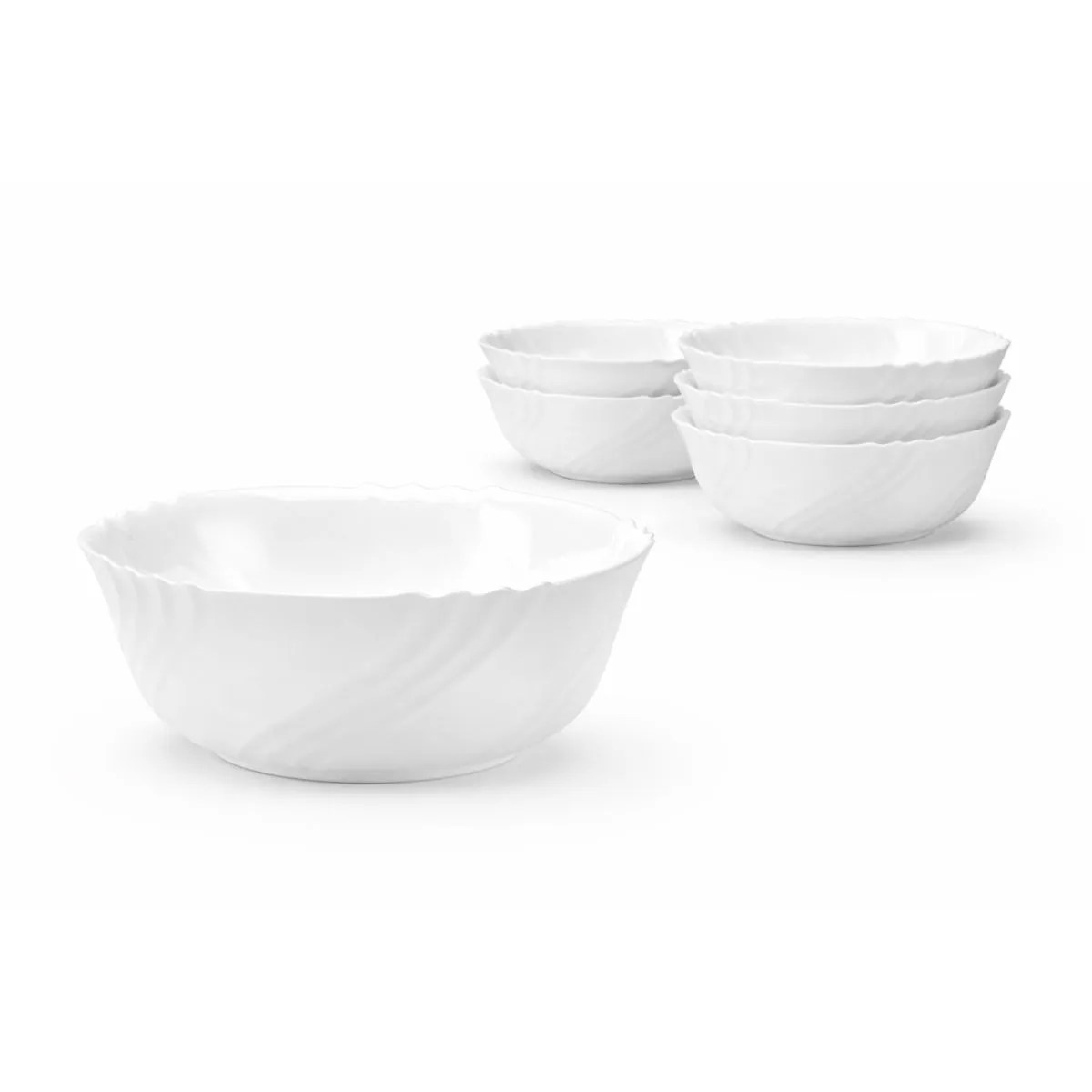 6x Bormioli Rocco Ciotola Ebro 23 cm; 2500 ml, 23x23x23x9.5 cm (LxLxØxH); bianco; rotonda; 6 pz. / Pacco - immagine 1