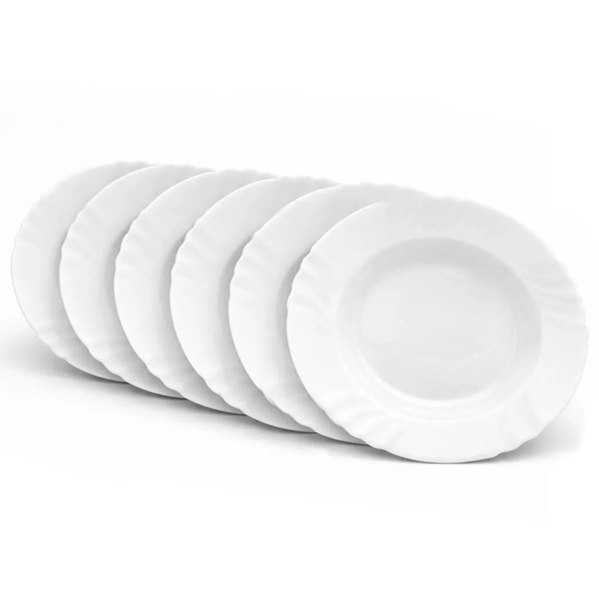 6x Bormioli Rocco Piatto fondo Ebro 23,5 cm; 500 ml, 23.5x23.5x23.5x3.5 cm (LxLxØxH); bianco; rotonda; 6 pz. / Pacco - immagine 1