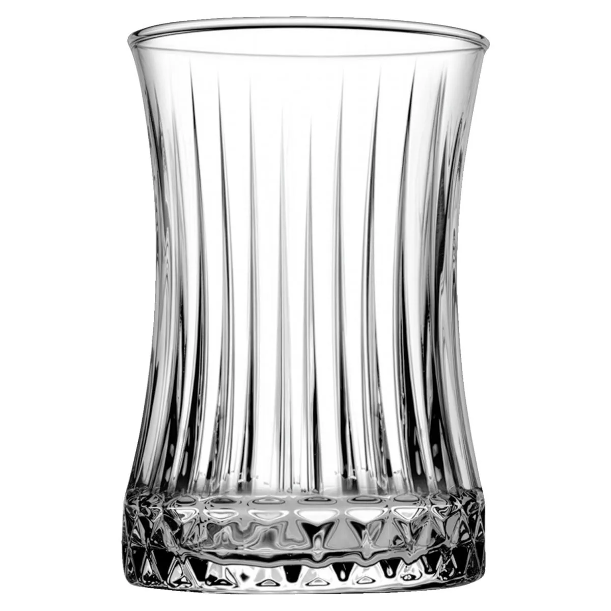 6x Pasabahçe Bicchiere da tè turco Elysia con rilievo; 170 ml, 6.2x9.4 cm (ØxH); trasparente; 6 pz. / Pacco - immagine 1