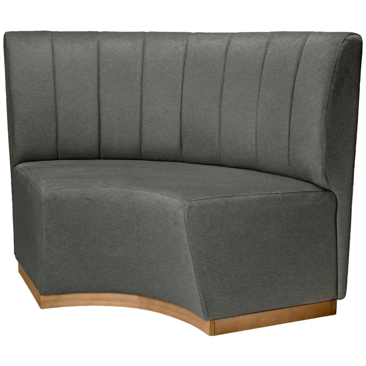 VEGA Panca ad angolo Espara arrotondata; 99x99x101 cm (LxPxH); seduta grigio, struttura naturale - immagine 1