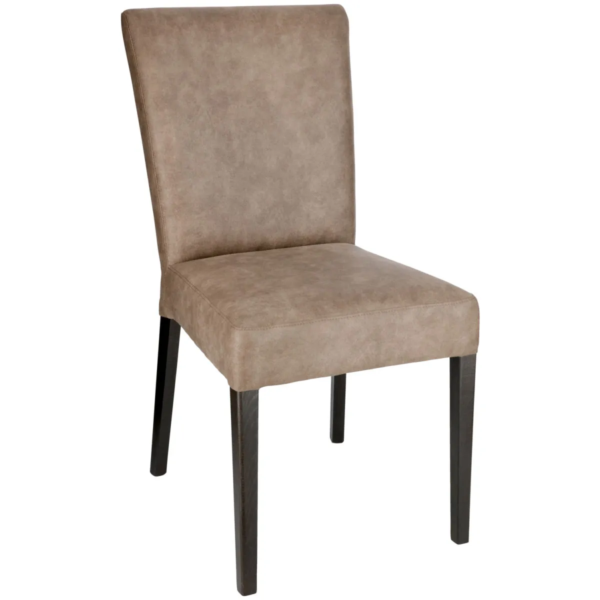 2x PULSIVA Sedia imbottita Lino in similpelle ignifuga; 46x67x101 cm (LxPxH); seduta marrone, struttura marrone; 2 pz. / Pacco - immagine 1