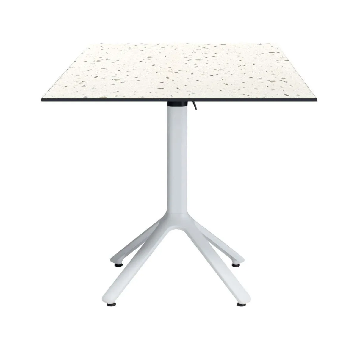 RestooTab Tavolo pieghevole Nemo bianco da esterno 70x70; 70x70x74 cm (LxLxH); Piano tavolo bianco/multicolore/terazzo, struttura bianco; quadrata - immagine 1