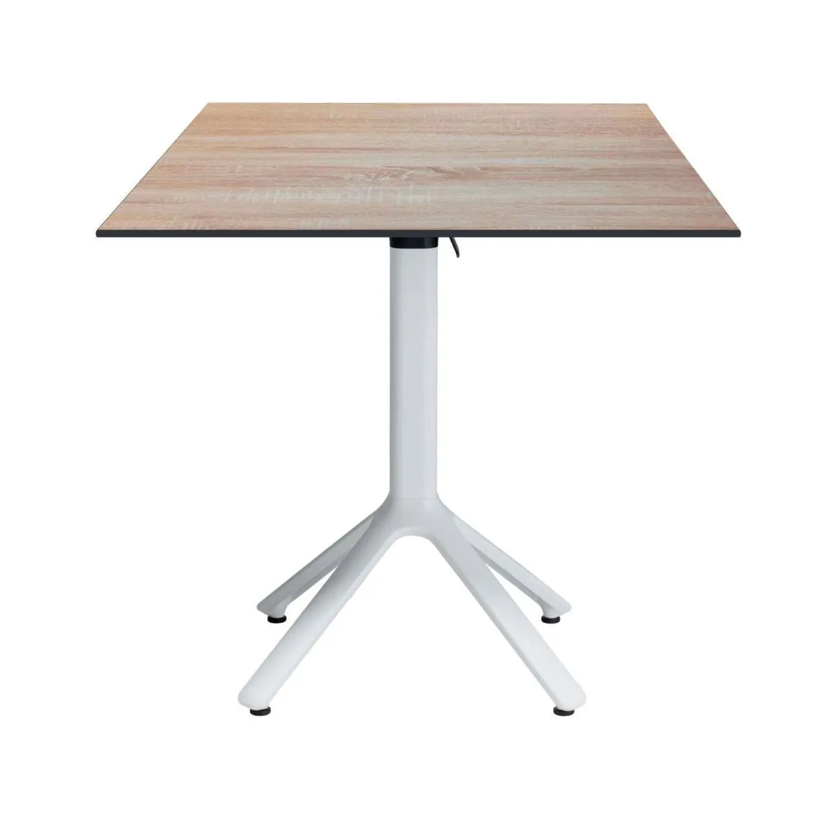 RestooTab Tavolo pieghevole Nemo bianco da esterno 70x70; 70x70x74 cm (LxLxH); Piano tavolo betulla, struttura bianco; quadrata - immagine 1