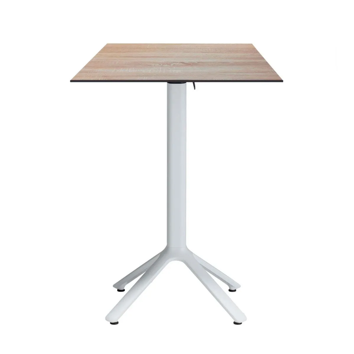 RestooTab Tavolo alto pieghevole Nemo bianco da esterno 60x60; 60x60x110 cm (LxLxH); Piano tavolo betulla, struttura bianco; quadrata - immagine 1