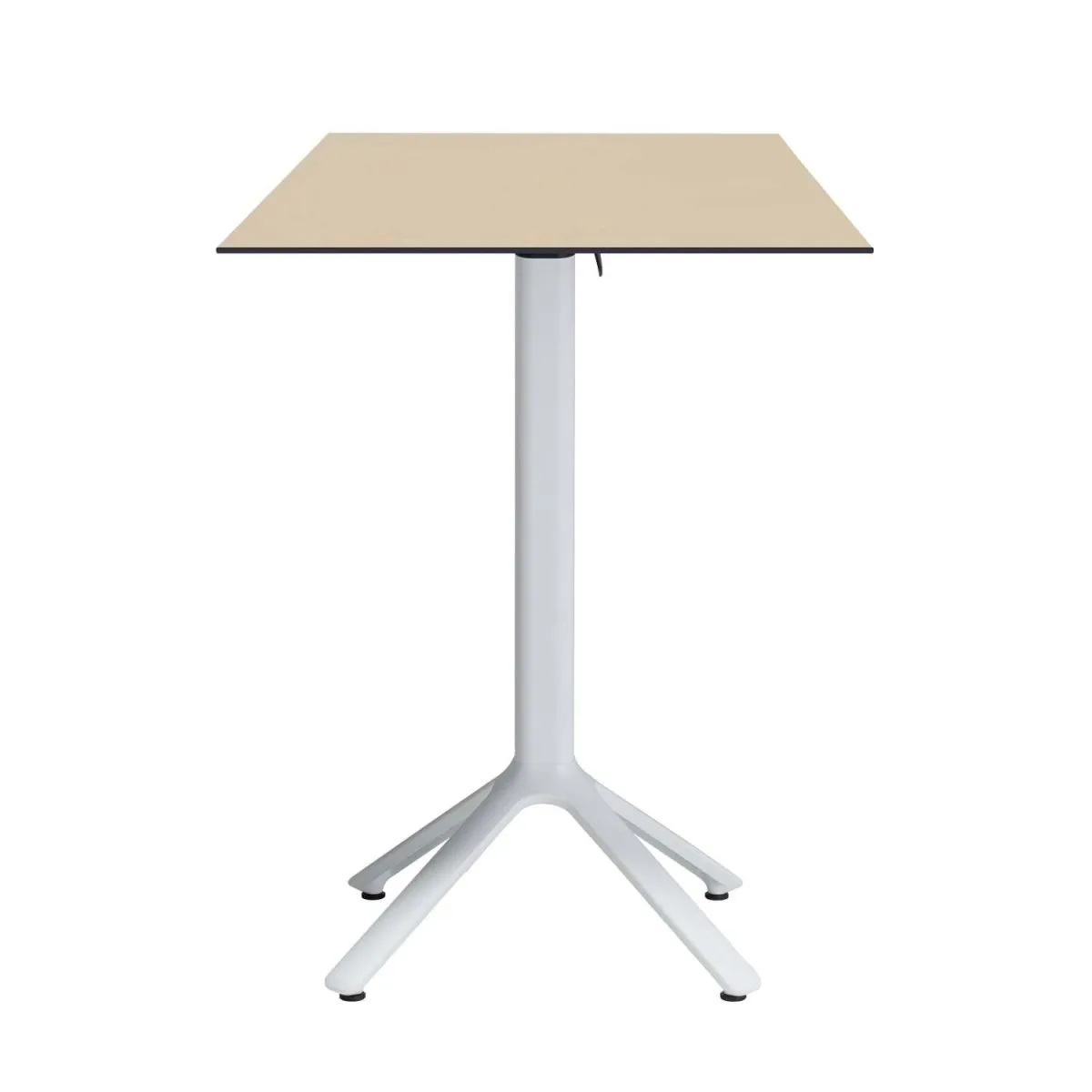 RestooTab Tavolo alto pieghevole Nemo bianco da esterno 60x60; 60x60x110 cm (LxLxH); Piano tavolo beige, struttura bianco; quadrata - immagine 1