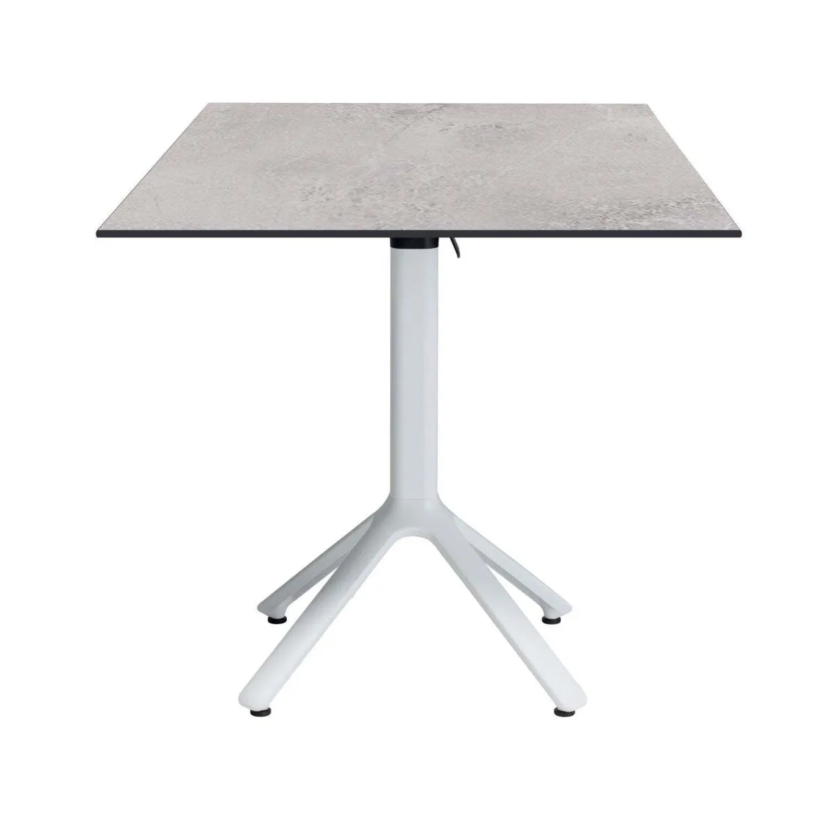 RestooTab Tavolo pieghevole Nemo bianco da esterno 70x70; 70x70x74 cm (LxLxH); Piano tavolo grigio chiaro, struttura bianco; quadrata - immagine 1