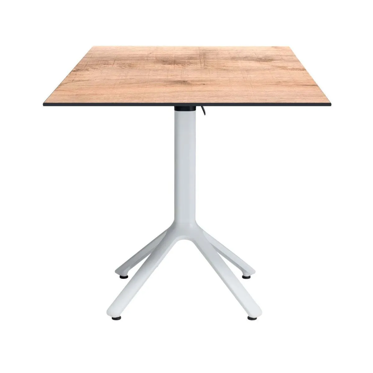 RestooTab Tavolo pieghevole Nemo bianco da esterno 70x70; 70x70x74 cm (LxLxH); Piano tavolo quercia/marrone chiaro, struttura bianco; quadrata - immagine 1