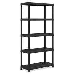 Scaffale kit 5 ripiani ad incastro (90x40x182cm) PLUS Nero 9980000002229 - immagine 1
