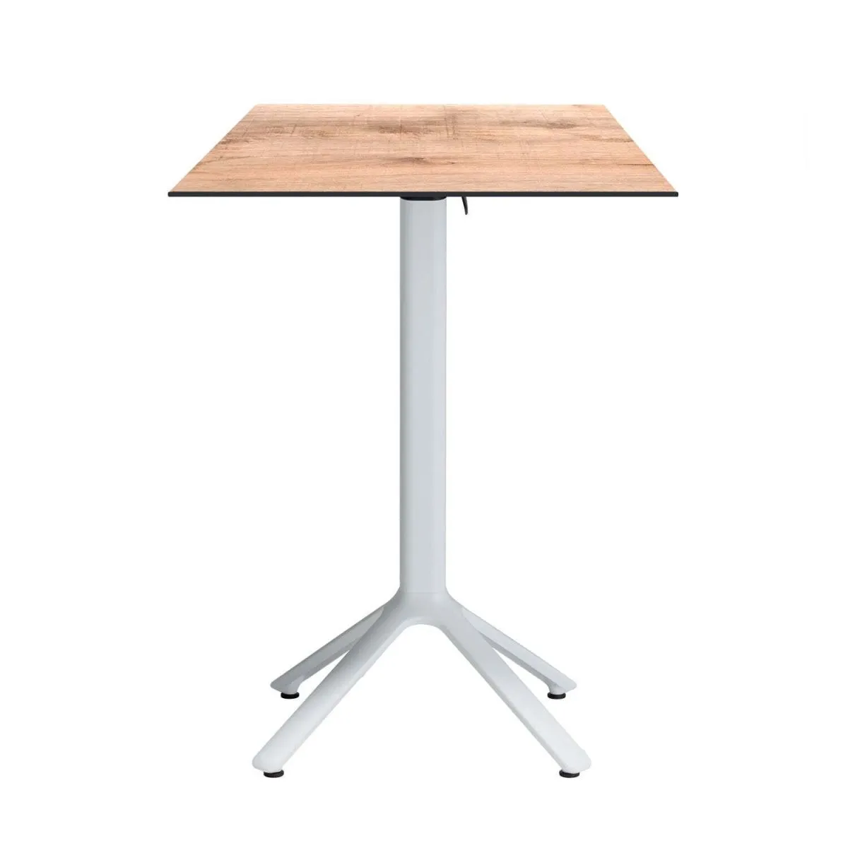 RestooTab Tavolo alto pieghevole Nemo bianco da esterno 60x60; 60x60x110 cm (LxLxH); Piano tavolo quercia/marrone chiaro, struttura bianco; quadrata - immagine 1