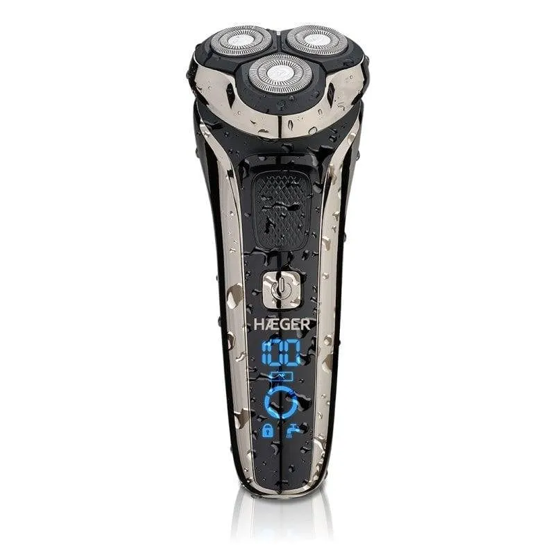 Rasoio Elettrico Viso Haeger G-Man Ultra Senza Filo 90min Impermeabile 3 Testine LED - immagine 1