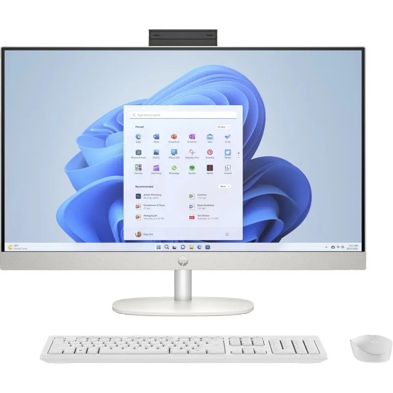 PC desktop HP All-in-One 27 Ryzen 3 7320U 8 GB 512 GB SSD Wi-Fi 6 Bianco - immagine 1