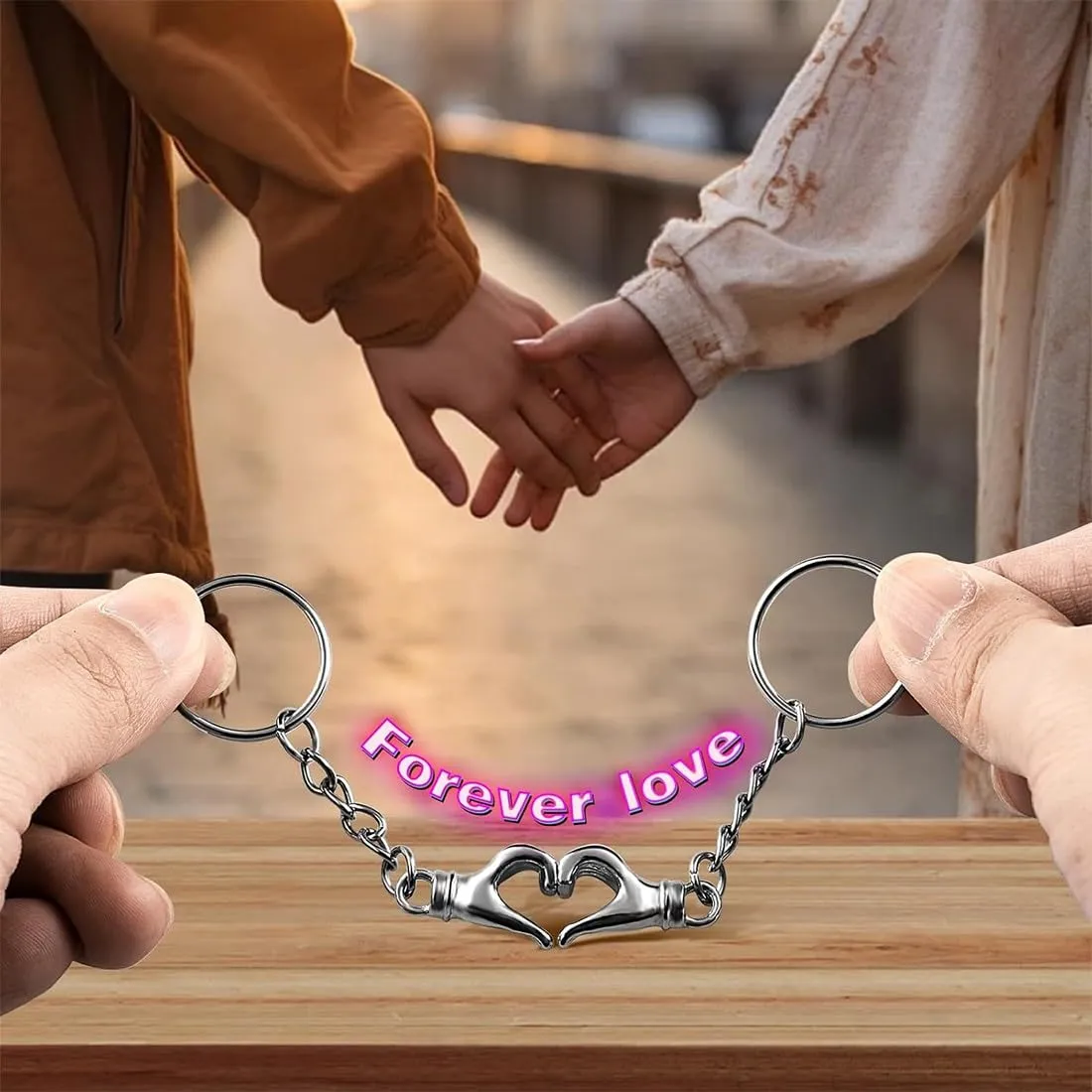 XENQITO Portachiavi Cuore Lui e Lei - Regalo Romantico per San Valentino - immagine 2
