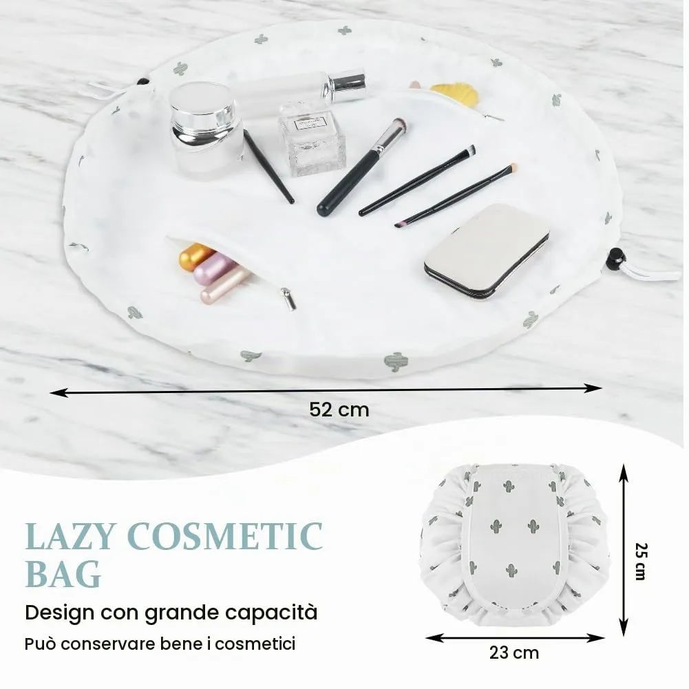 URAQT Borsa Cosmetica da Viaggio, Impermeabile, Portatile,Cactus - immagine 4