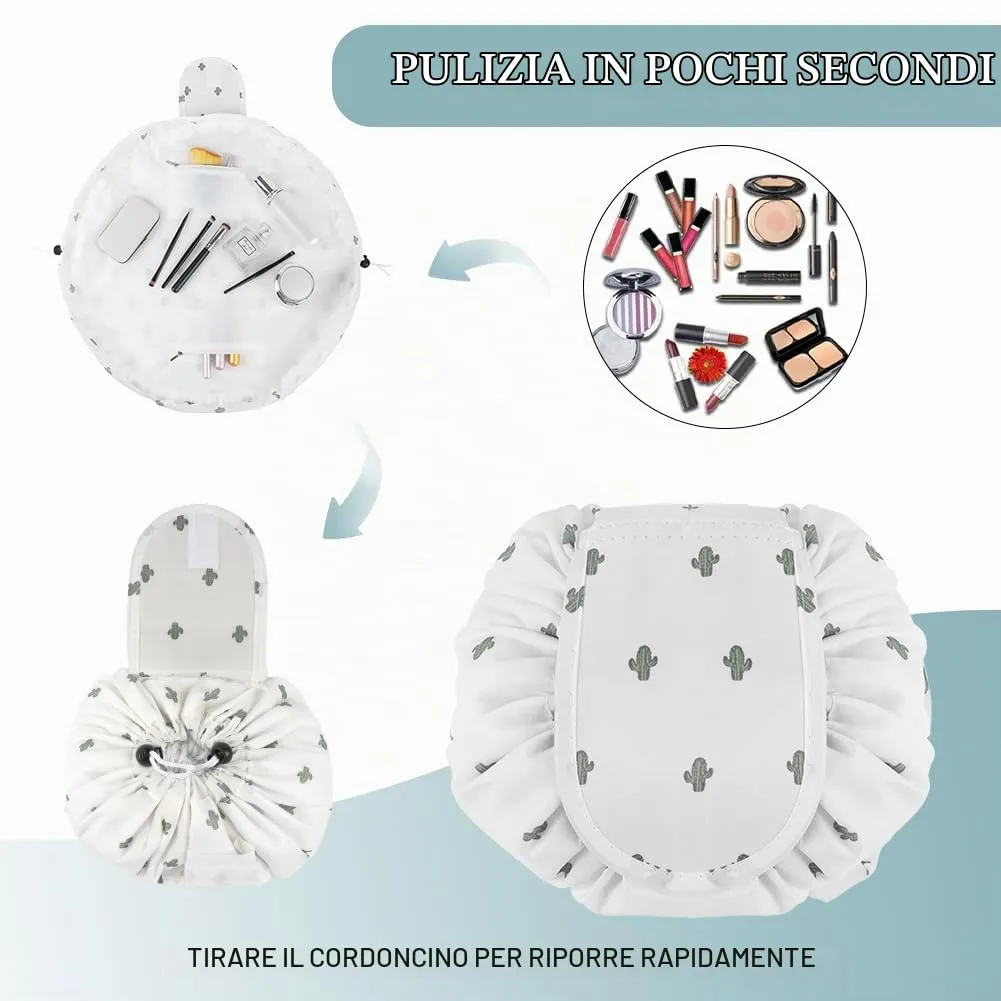 URAQT Borsa Cosmetica da Viaggio, Impermeabile, Portatile,Cactus - immagine 5