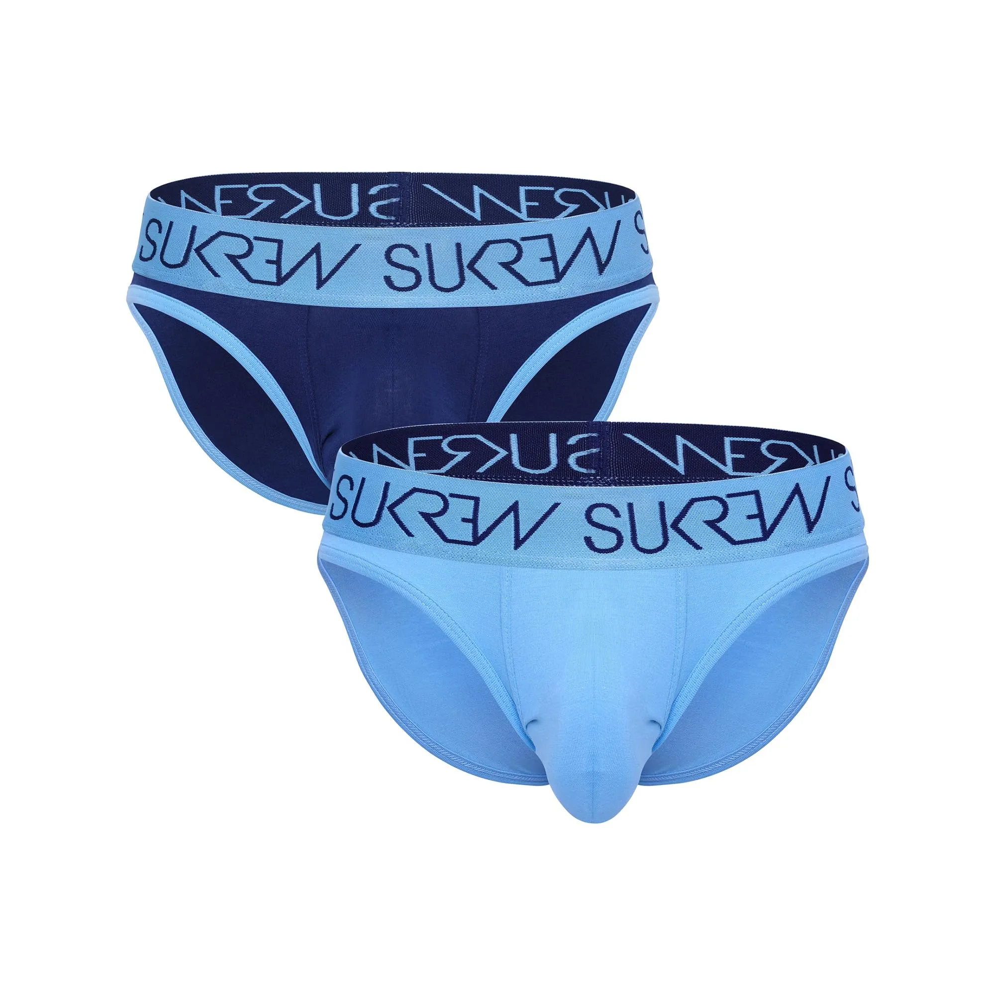 SUKREW - Intimo da Uomo Slips - Classic Brief Multipack 1x Arctic Blue + 1x Marine - Taglia S - immagine 1