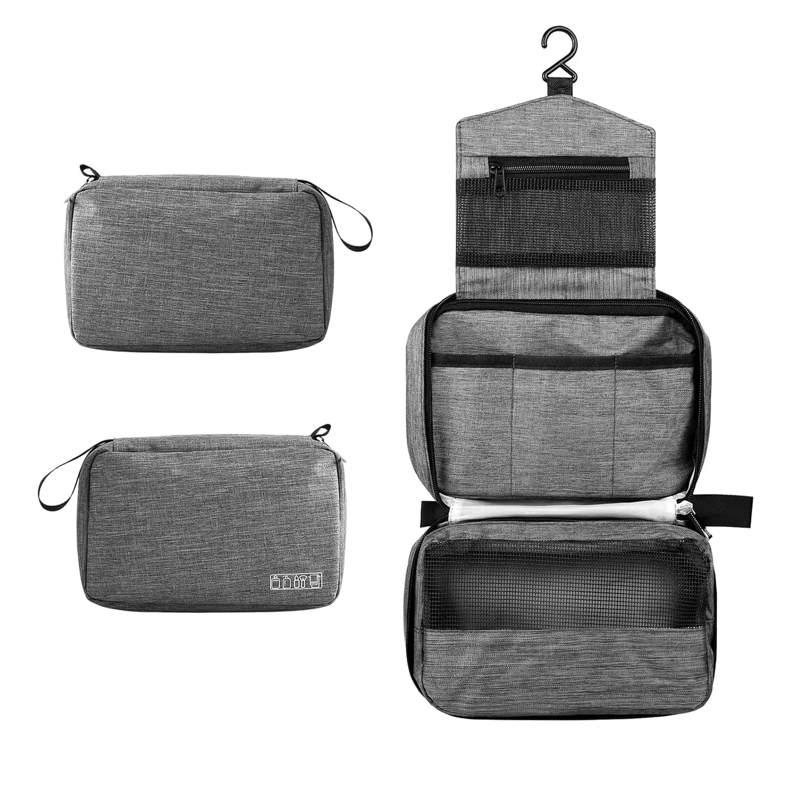 Aucuu Beauty Case da Viaggio Appendere, Borsa da Toilette per Donna Uomo, Impermeabile Trousse Trucchi, Beauty Case per Organizzare Cosmetici Oggetti Personali - immagine 9
