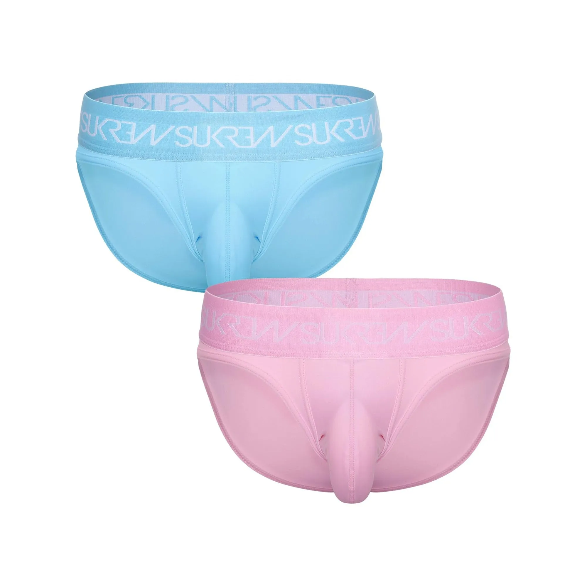 SUKREW - Intimo da Uomo Slips - Classic Brief Multipack 1x Breeze Blue + 1x Summer Pink - Taglia XS - immagine 1