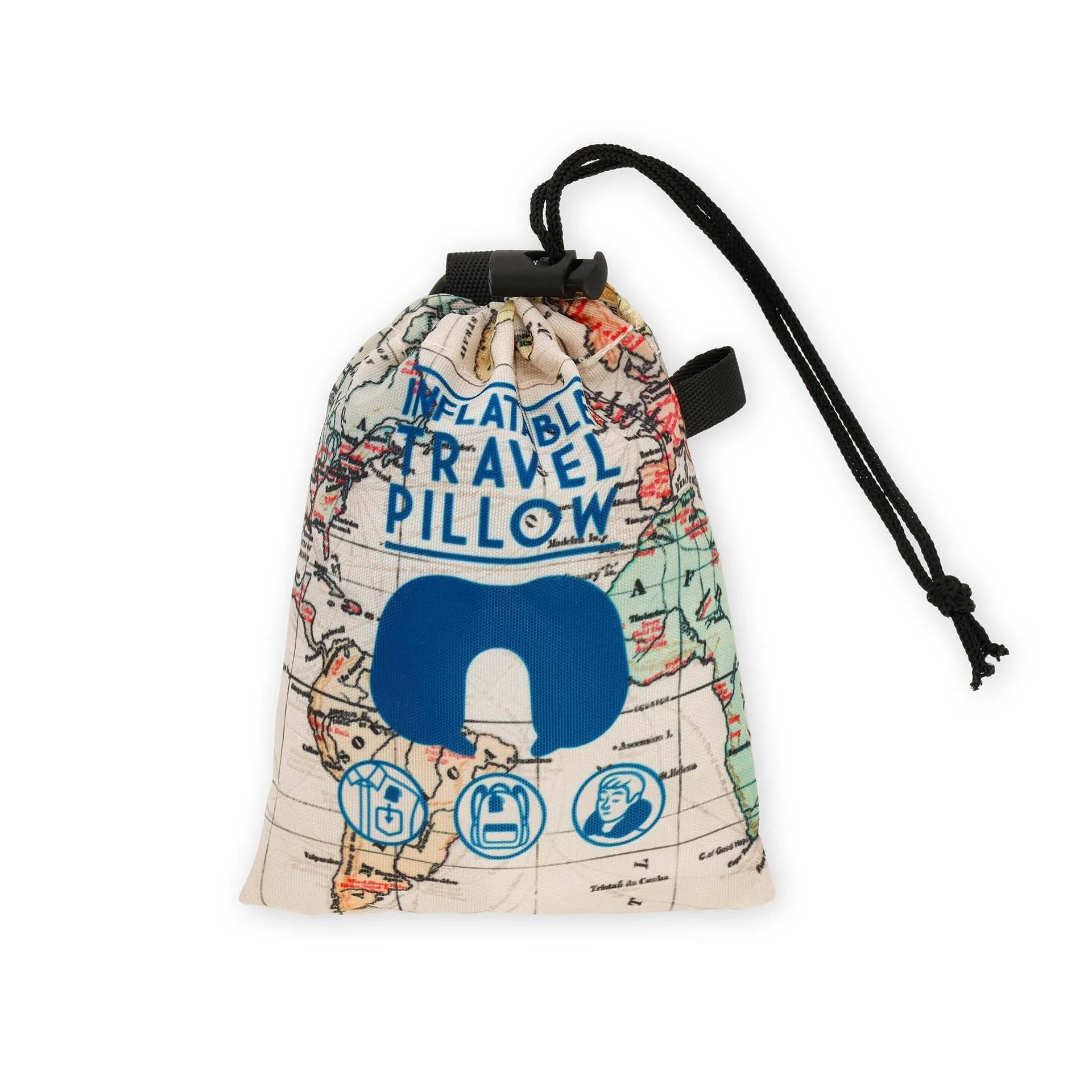 Legami - Cuscino Gonfiabile da Viaggio, Chiusura a 2 Bottoni, Comodo, Ergonomico, Facile da gonfiare e sgonfiare, Custodia con Moschettone, in Poliestere, 36.5 x 23 cm - immagine 4