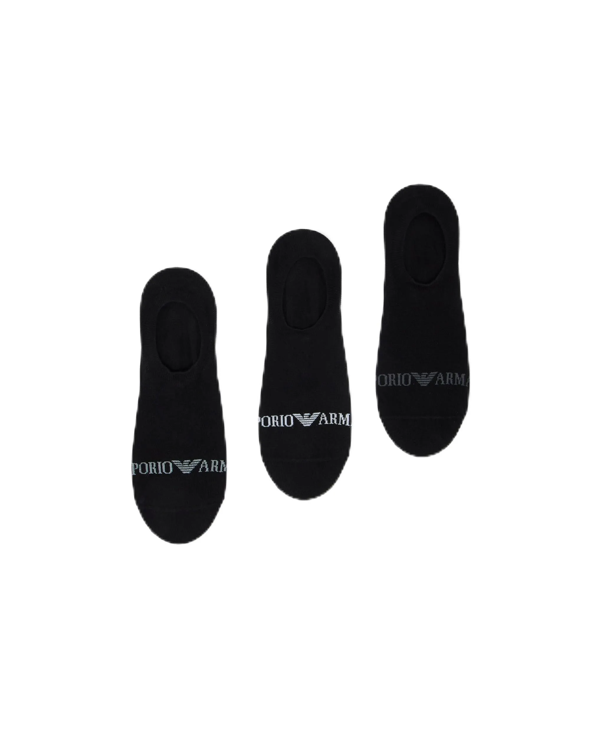 EMPORIO ARMANI CALZINI INVISIBILI DA UOMO LOGO ESTENSIBILE NERI S/M - immagine 1