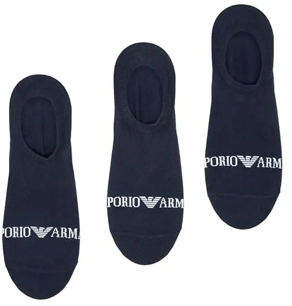 EMPORIO ARMANI CALZINI INVISIBILI DA UOMO LOGO ESTENSIBILE BLU L/XL - immagine 1