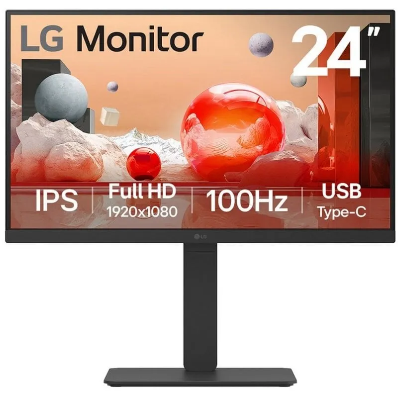 Monitor LG 24BA650 24" IPS FullHD 1080p 100Hz KVM Altoparlanti Ergonomia VESA USB-C HDMI DP - immagine 1
