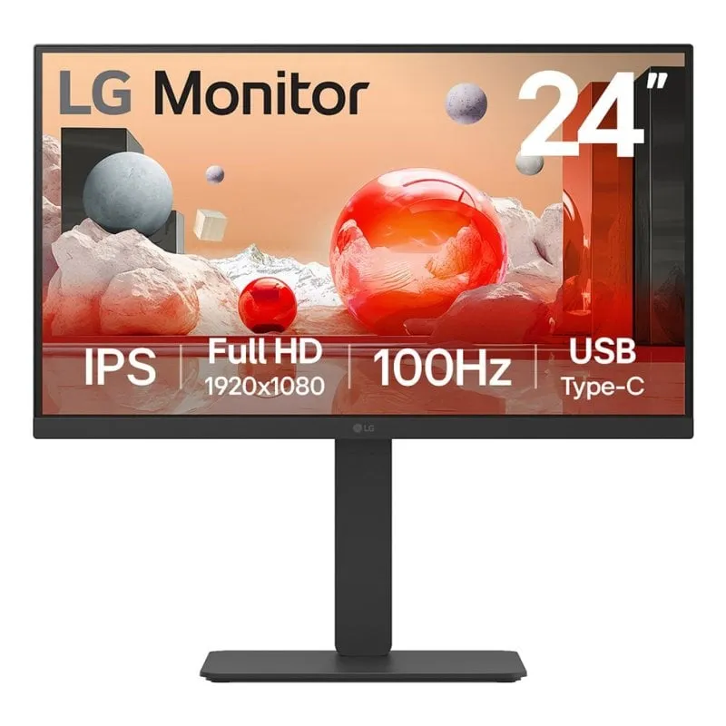 Monitor LG 23,8″ 1080p 100Hz IPS Altezza regolabile USB-C DisplayPort Altoparlanti - immagine 1