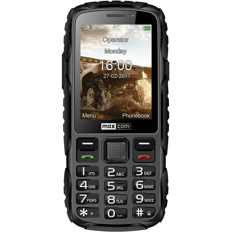 Telefono robusto Maxcom 2,8" 2MP 1400mAh 2G MicroSD Radio FM Nero - immagine 1