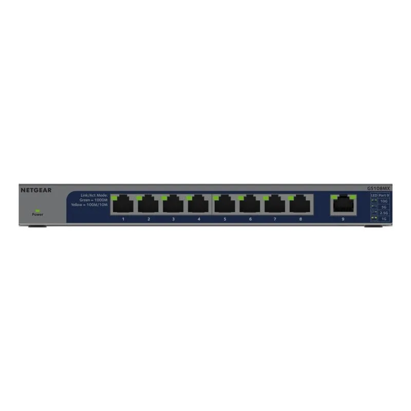Switch Netgear GS108MX-100EUS 8 porte RJ-45 Gigabit/10G montaggio su rack/parete senza ventola - immagine 1