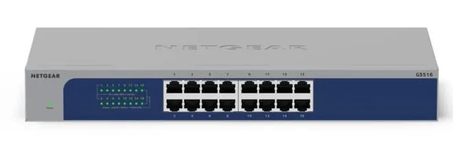 Switch Netgear GS516-300EUS 16 porte Gigabit montaggio su rack in metallo - immagine 1