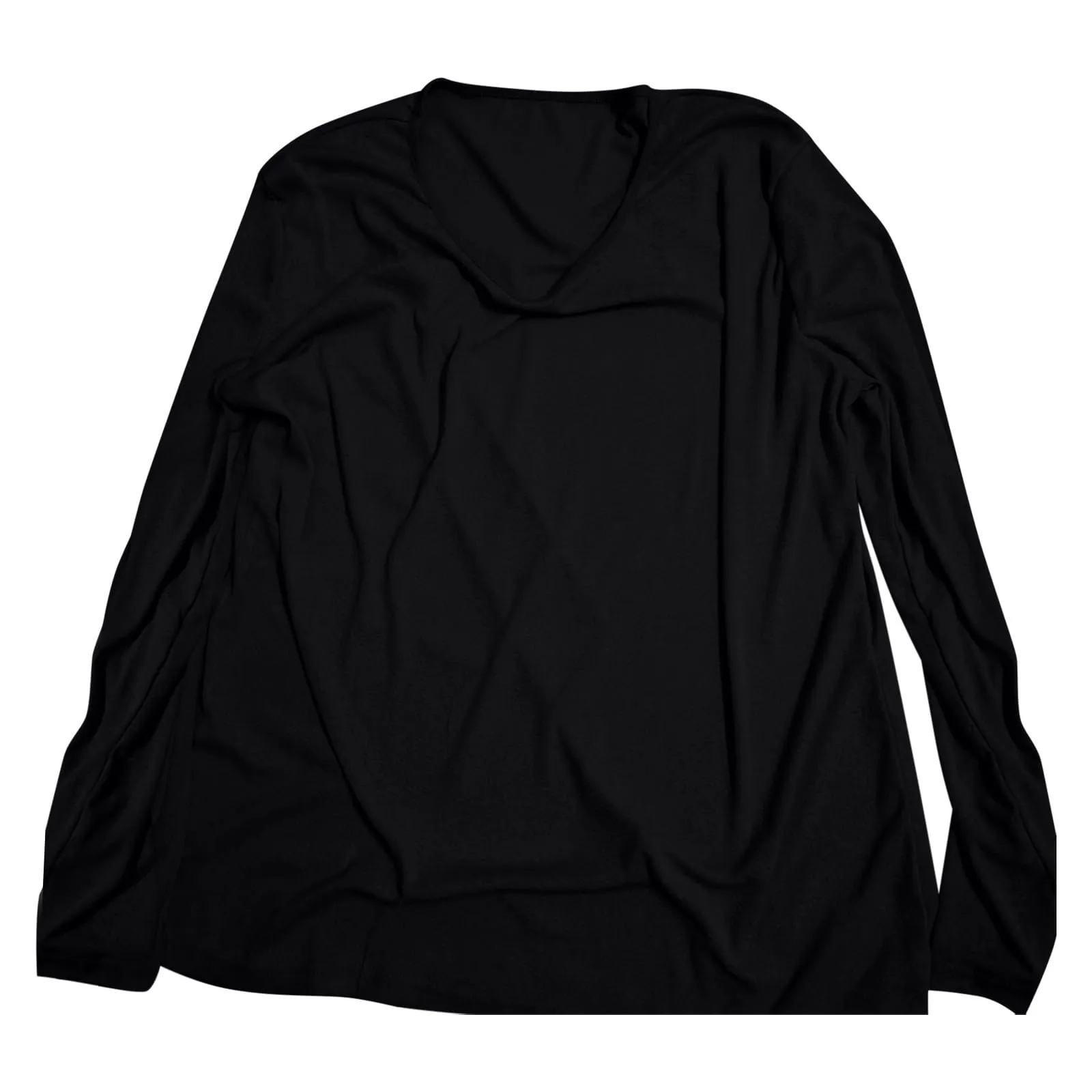 Duohropke Maglia a maniche lunghe da uomo con scollo a V profondo, a maniche lunghe, slim fit, camicia a maniche lunghe, da uomo, sexy, oversize, con collo a V, maglietta sportiva sottile, Nero , L - immagine 4