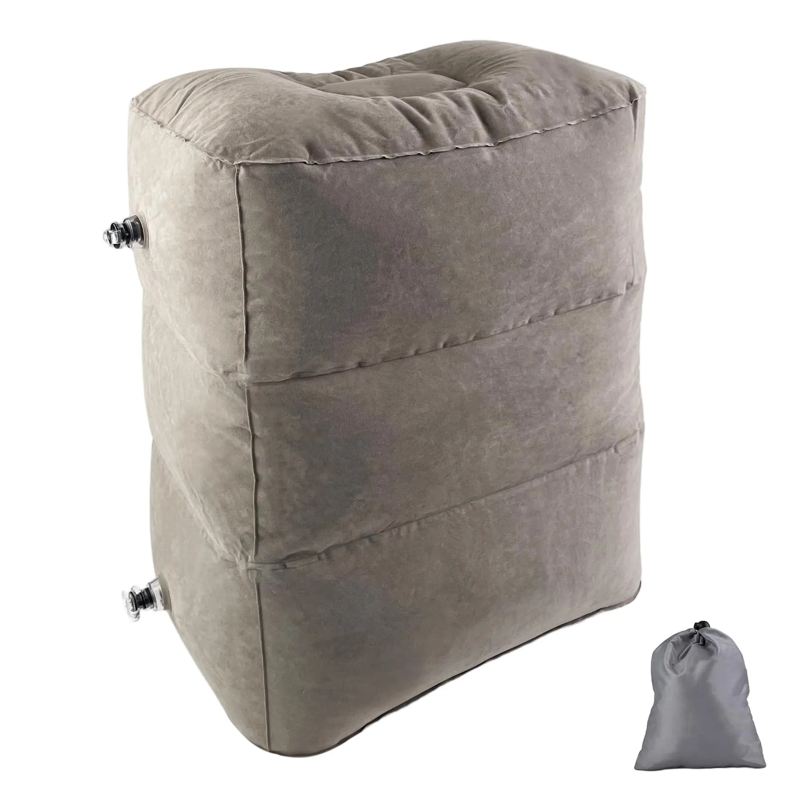 VELLUSTRA Poggiapiedi Gonfiabile da Viaggio, 3 Strati Cuscino per Poggiapiedi da Viaggio, Cuscini Regolabili in Altezza, Portatile per Gambe Poggiagambe Cuscino, per Aereo, Ufficio, Casa - immagine 1
