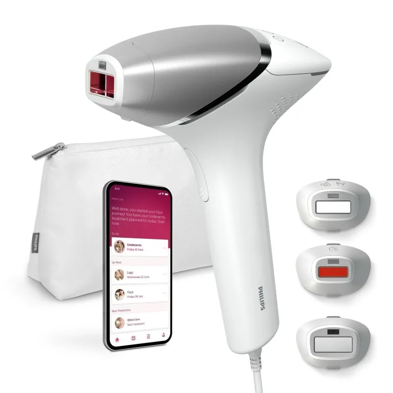 Epilatore Philips Lumea IPL Serie 8000 SenseIQ 450000 scatti Argento Bianco - immagine 1