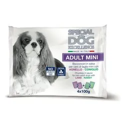 Alimento bocconcini salsa cani adulti gusto agnello, coniglio SPECIAL DOG EXCELLENCE (400gr) 6170A - immagine 1